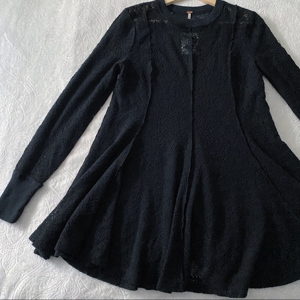 NWT Free People Black Crocheted - Picture 4 of 11